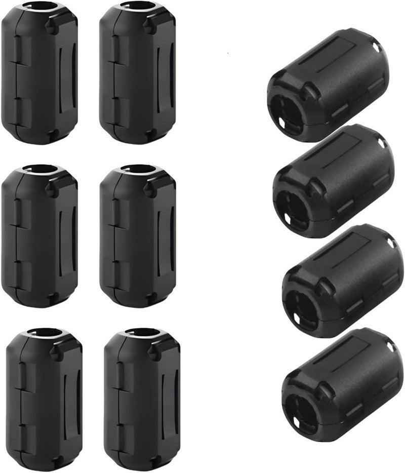 VSKEY Clip-on Noise Filter, [10pcs 13mm] Anti-interference High-Frequency Ferrite Core Choke Clip Subwoofer,Amplifier,Speaker,Video,Radio,Home Power Audio Device Coaxial Cable(0.5 inch Inner Diameter) - Image 1